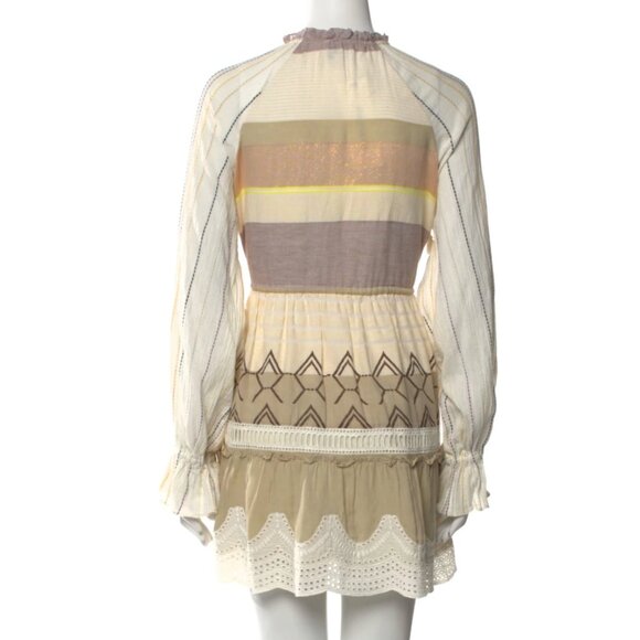 Hemant & Nandita Embroidered Mini Dress with Eyelet Detail and Tassels SZ L - Picture 5 of 5